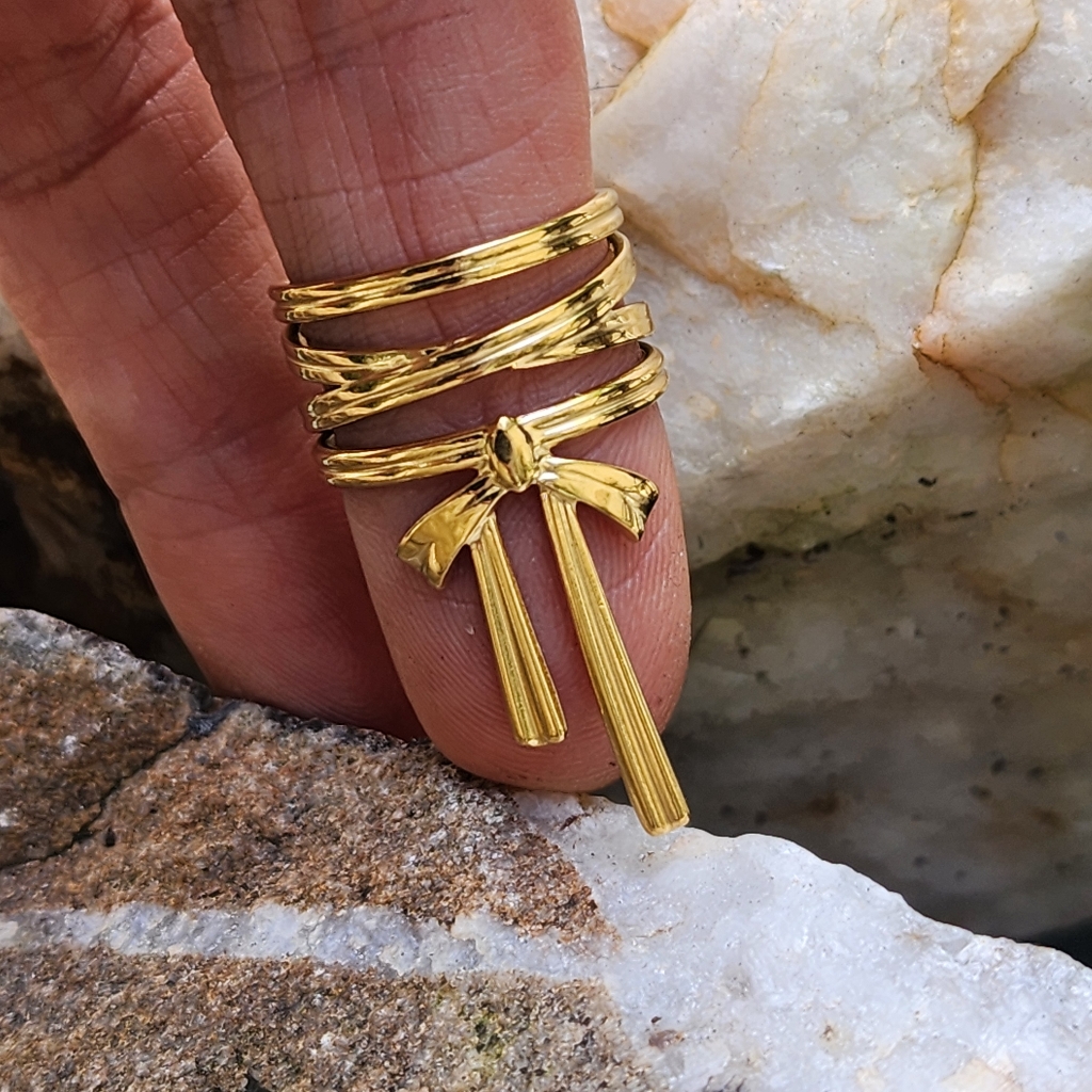 Contemporary Band Artisan Gg Ring 14k Gold Plated Unique Design 85$
